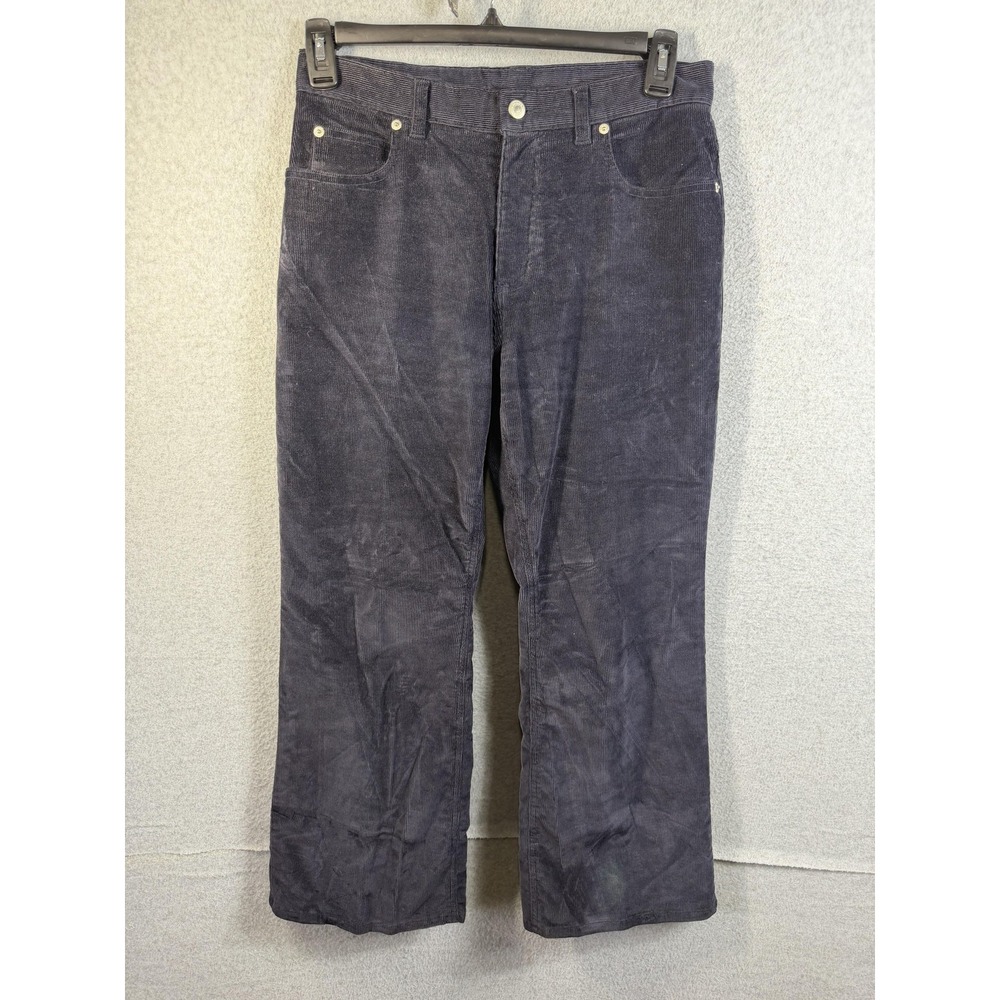 Lands End Pants Womens 8X28 Blue Corduroy Straight Leg Stretch Casual Classic